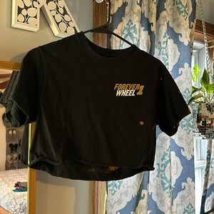 Graphic motorbike crop tee